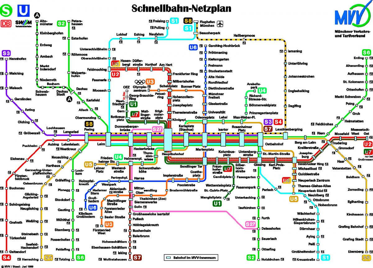 Hartă de metrou munchen