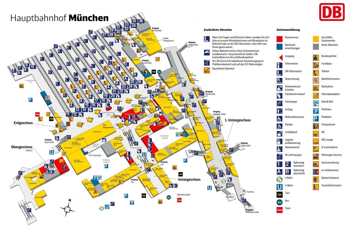 Harta din münchen hbf station