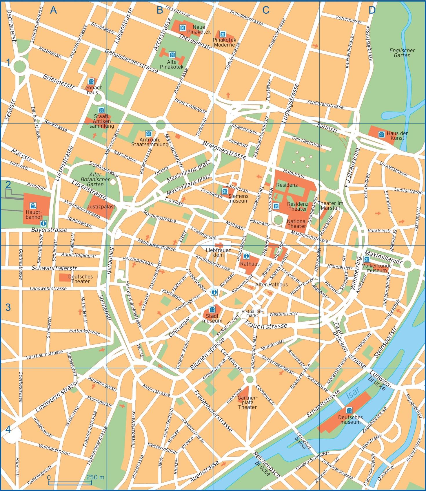 harta munchen strazi Munchen street map   harta Strada din münchen, germania (Bavaria 