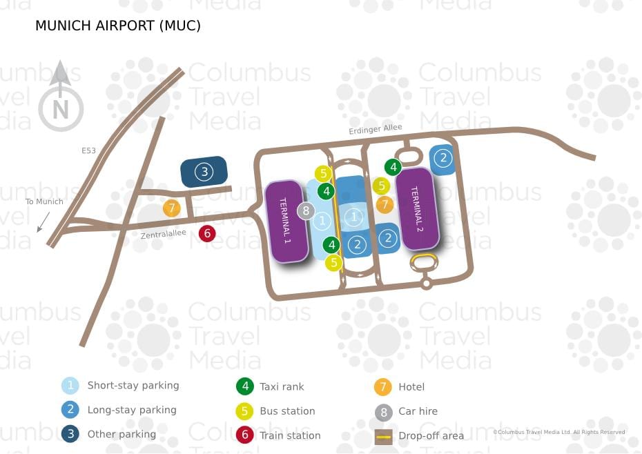 Harta aeroportului din munchen gara
