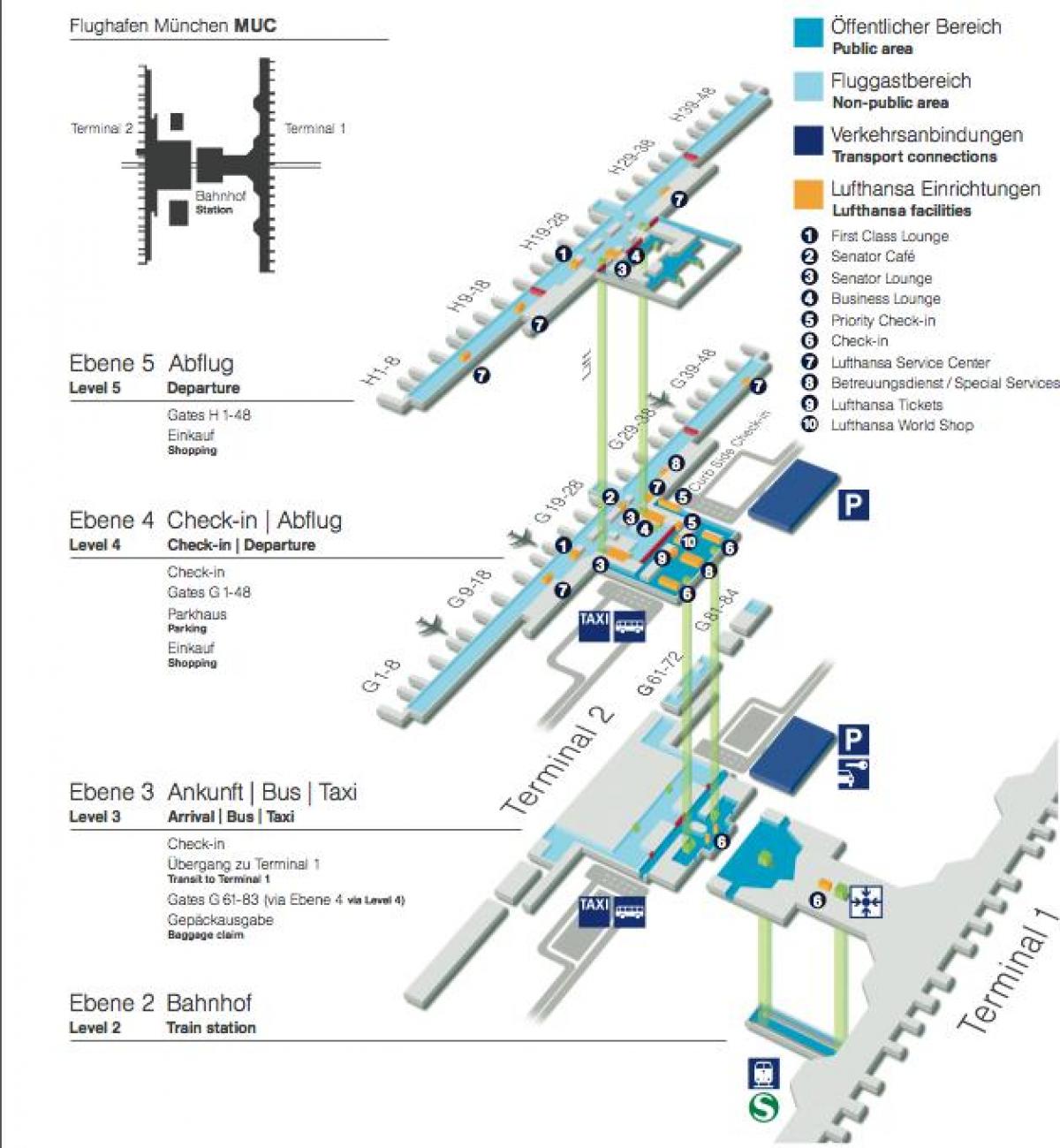 Harta aeroportului din munchen cu lufthansa