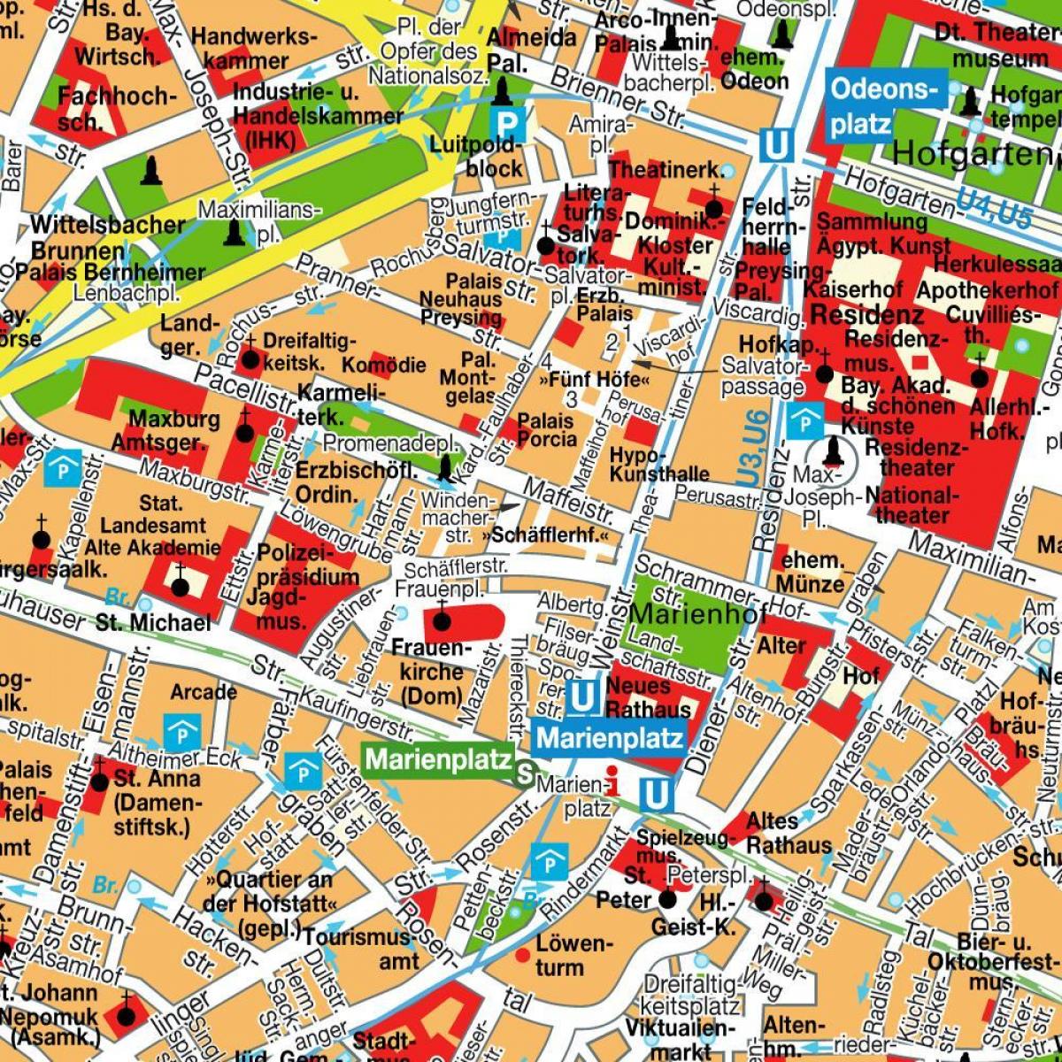harta strada din centrul orașului münchen
