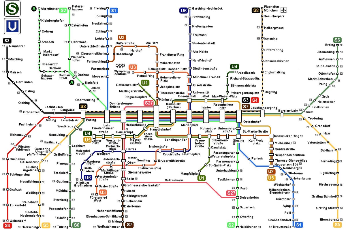 harta metrou din munchen germania