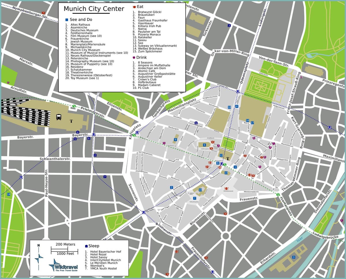 hartă turistică din munchen