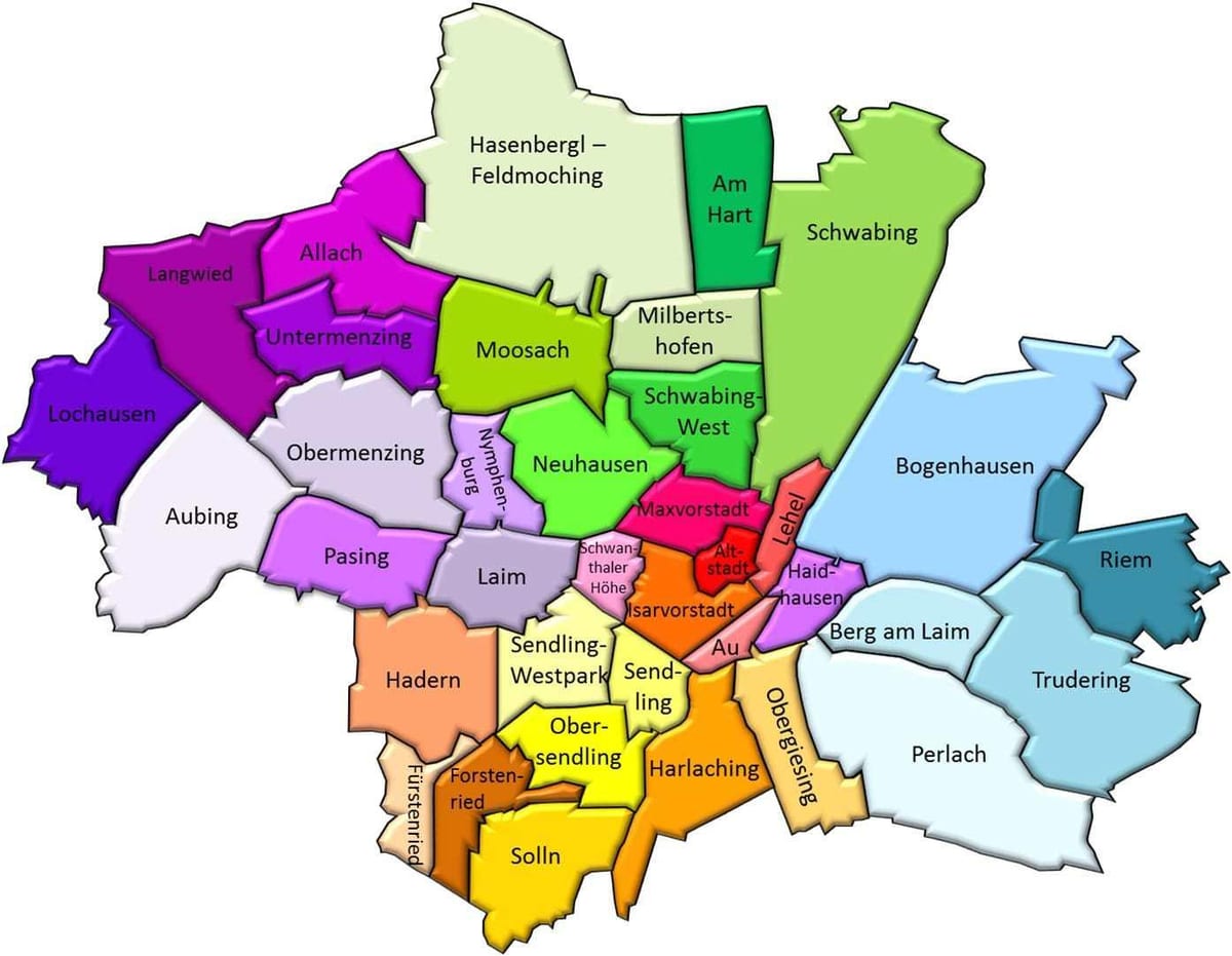 munchen raioane hartă