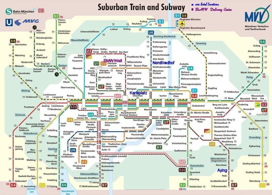 muenchen s bahn hartă