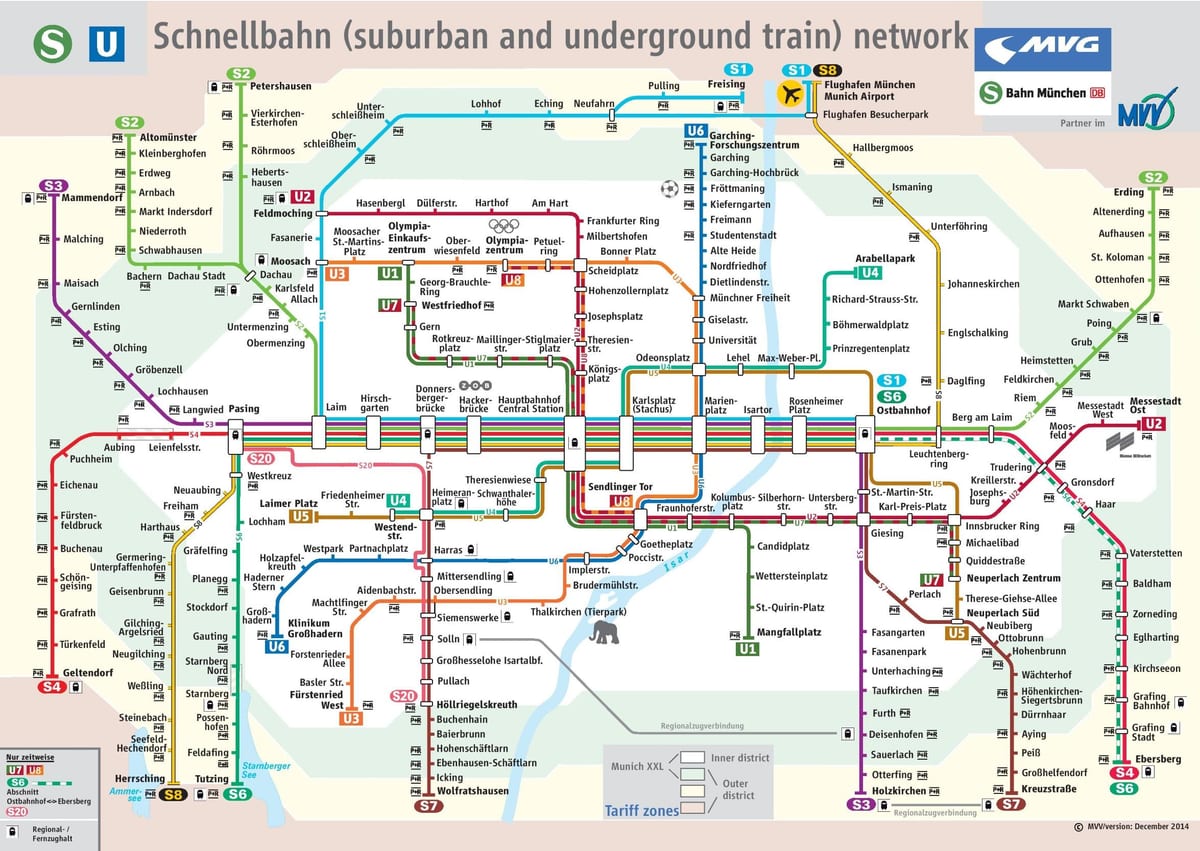 munchen s trenul hartă