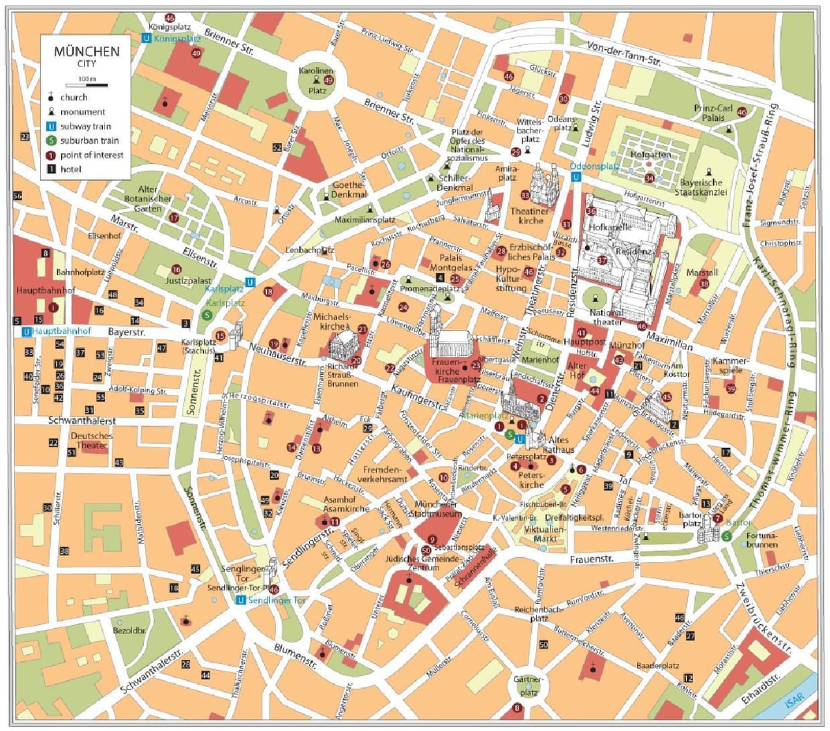 münchen hartă de mers pe jos