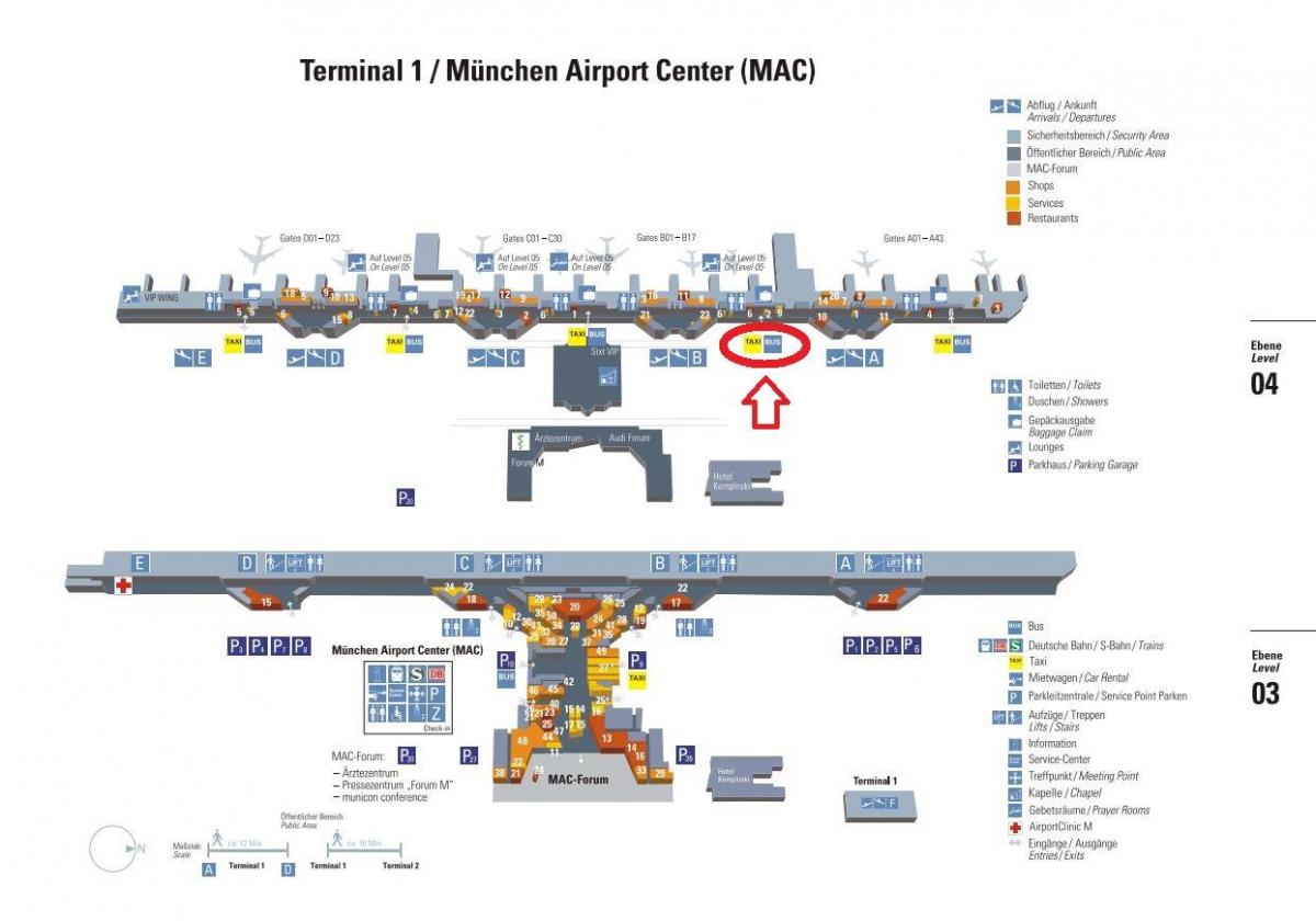 Harta din munich airport terminal 1