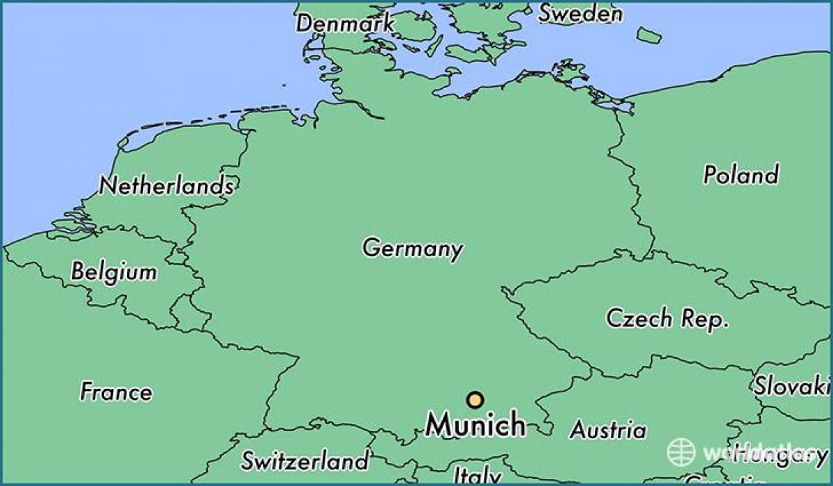 münchen germania pe o hartă