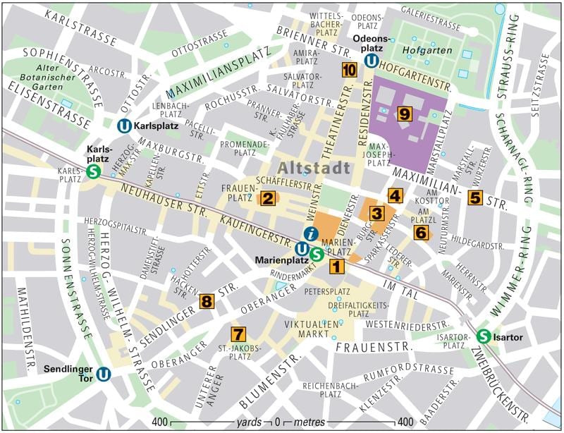 Harta orașul vechi din münchen
