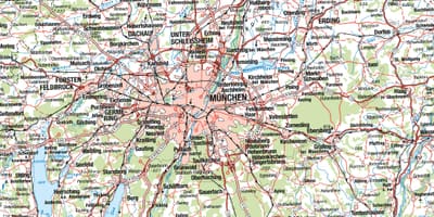 Harta munchen și orașele din jur
