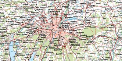 Harta munchen și orașele din jur